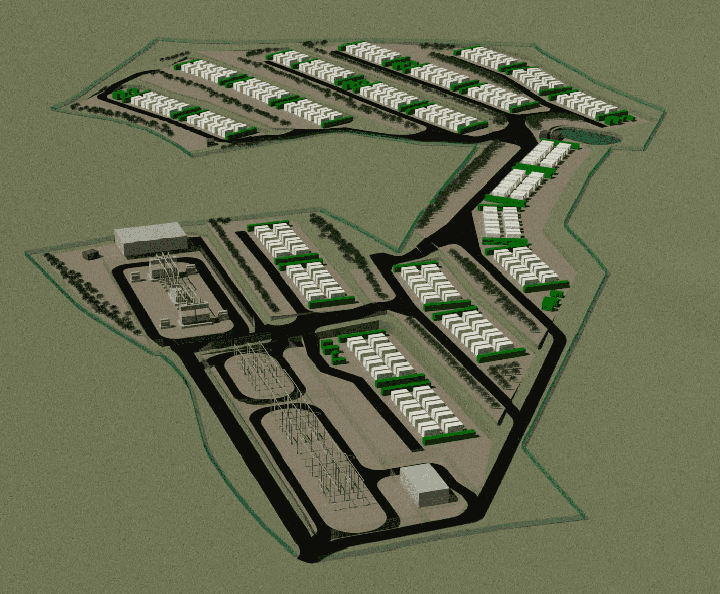 Construction phase of a Noriker development site, highlighting sustainable land use and energy project construction